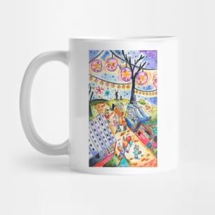 Summer Lantern Festival in Watercolor Mug